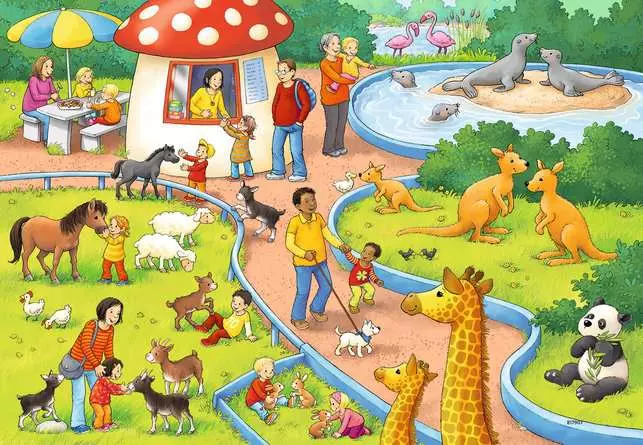 Kinderpuzzle ab 4 Jahren - Ein Tag im Zoo - 24 Teile