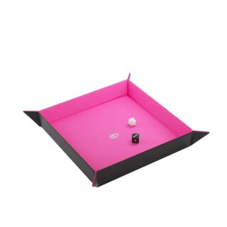 Gamegenic Magnetic Dice Tray Square - Black & Pink