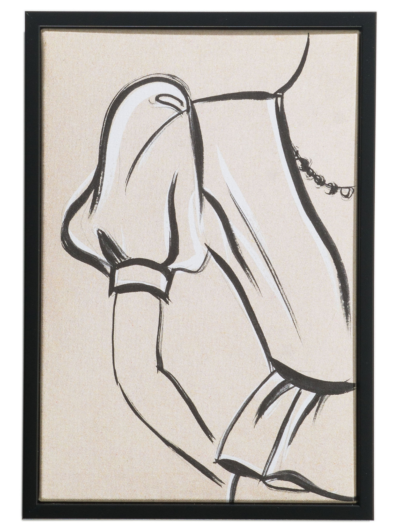 Clue Leinwand-Druck-gerahmt, Beige