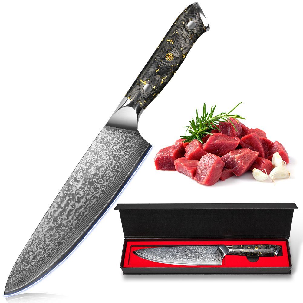 KingLux Damastmesser Kochmesser Chefmesser VG10 Damaskus Stahl Küchenmesser