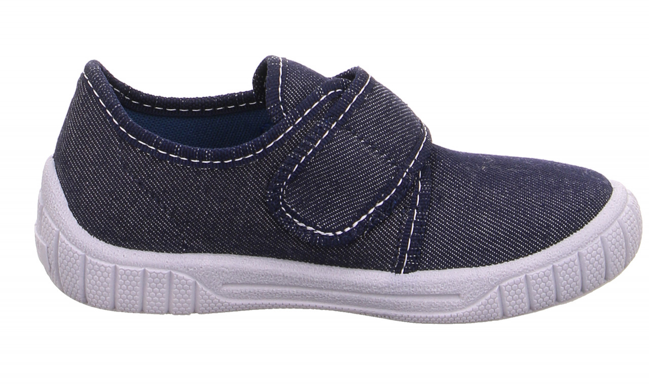 BILL - Blau/Weiss Hausschuh mit Klettverschluss