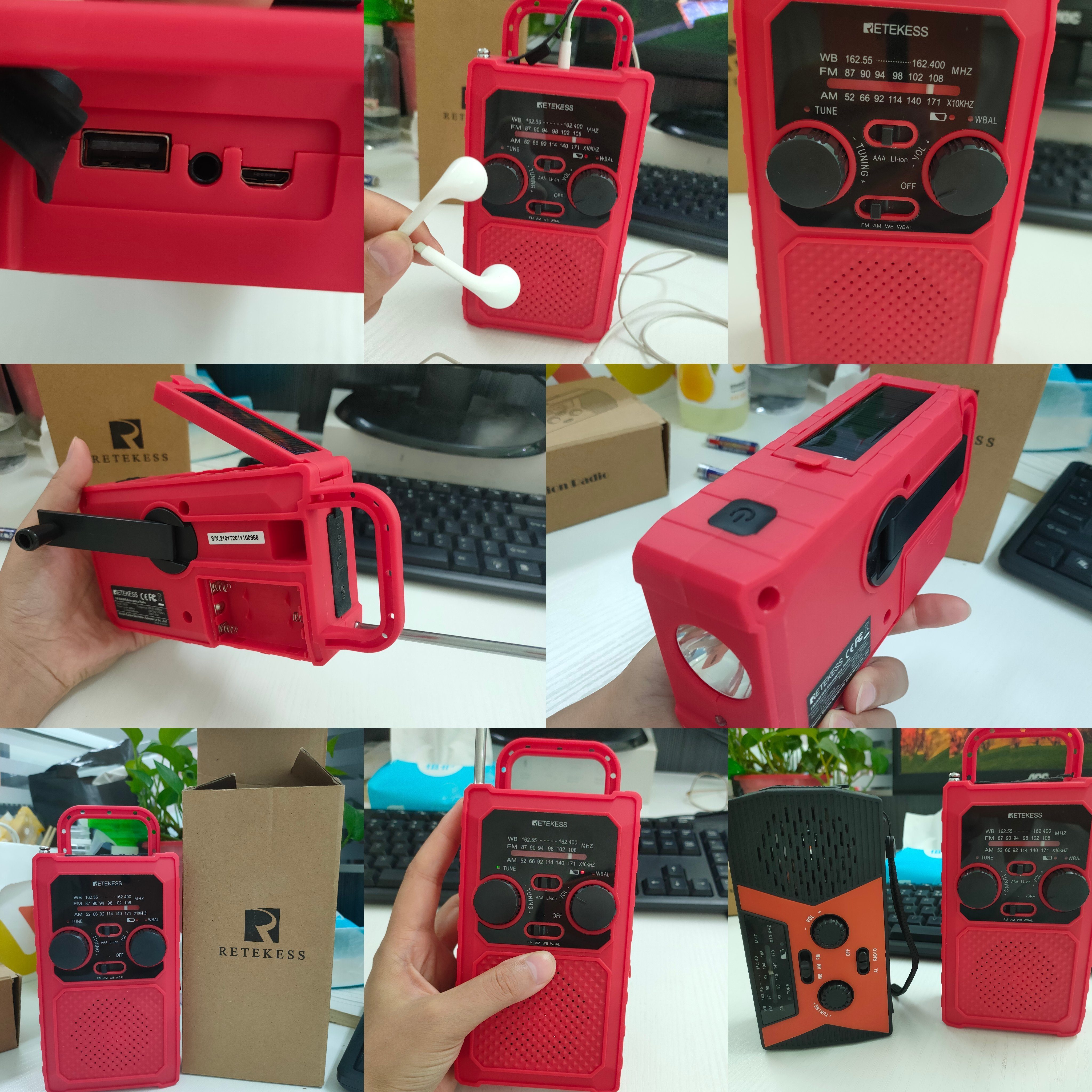 Retekess TR201 tragbares Notfallradio IPX3 wasserdicht, 5000mAh AM/FM Notfallradio (IPX3 wasserdicht, 5000mAh Wiederaufladbare Batterie, SOS-Alarm)