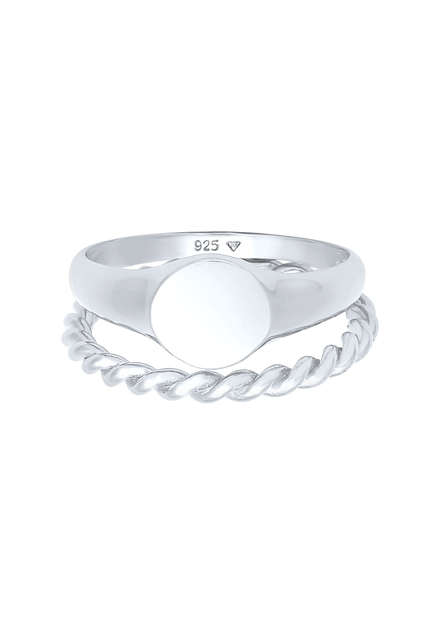 Inel cu sigiliu Elli Duo Basic Trend pentru femei, din argint 925