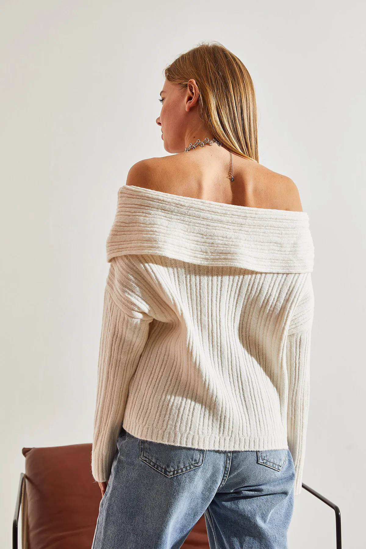 Bianco Lucci  Damenpullover mit Rüschenkragen