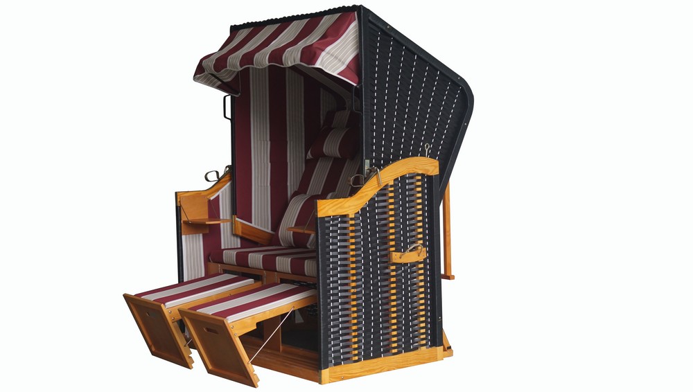 Westerholt Strandkorb RÜGEN mit 2 integrierte Klapptische 118 x 81 x 160 cm
