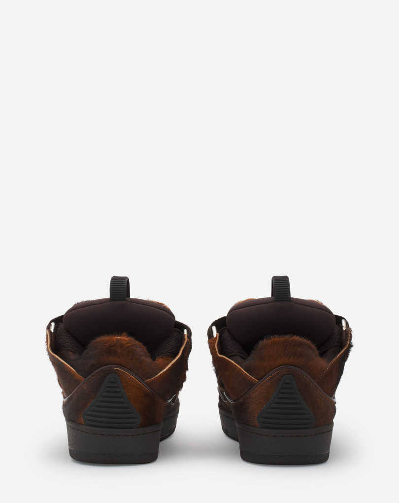 SNEAKERS CURB EN CUIR A EFFET PONY