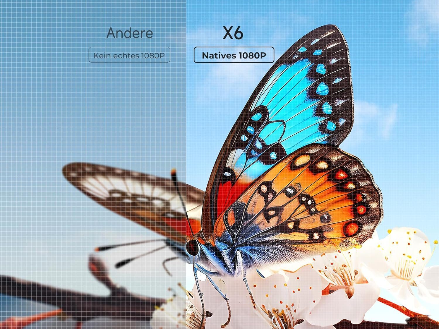 TOPTRO 1080P 4K Unterstützt, 600 ANSI Portabler Projektor (15000 lm, 20000:1, 1920x1080 px, Flexible Aufstellung für ein beeindruckendes audiovisuelles Erlebnis)