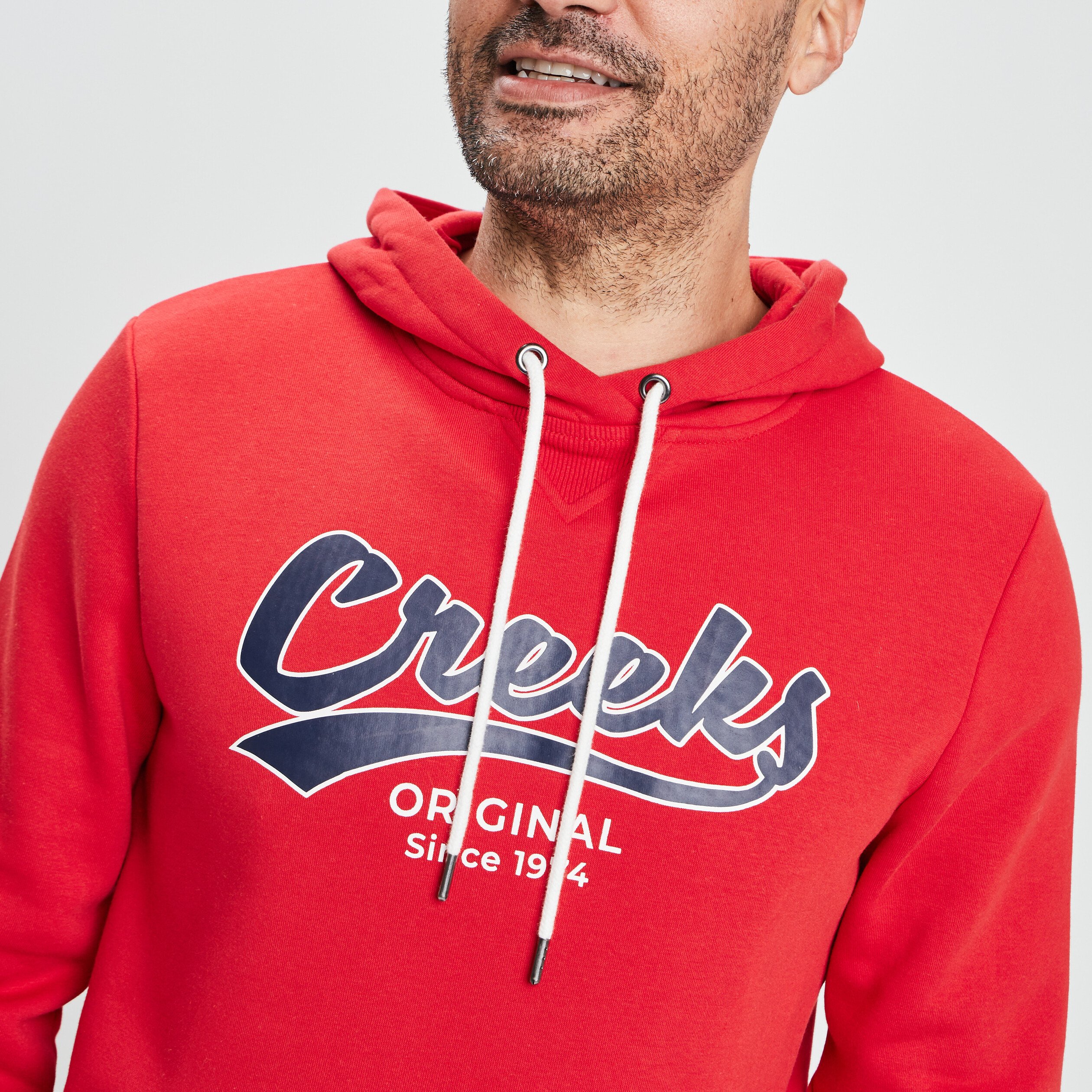 Sweat à capuche hoodie Creeks rouge homme | La Halle