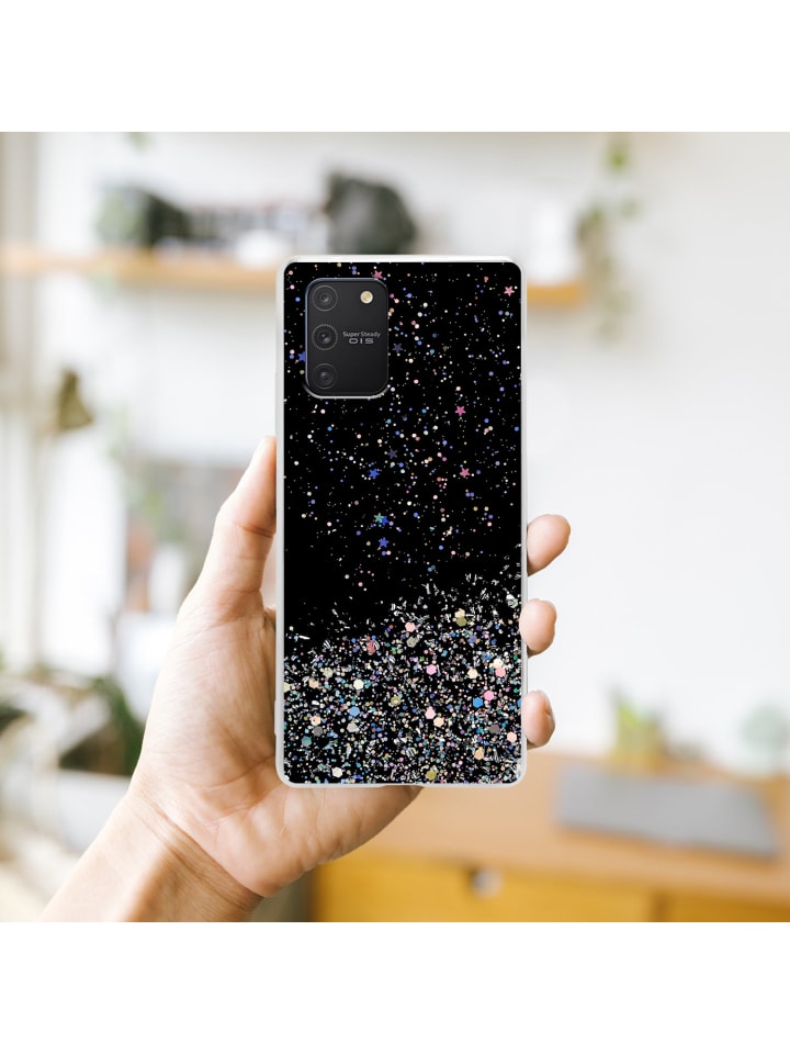 cadorabo Hülle für Samsung Galaxy A91/S10 LITE/M80s in Schwarz mit Glitter günstig kaufen onesize