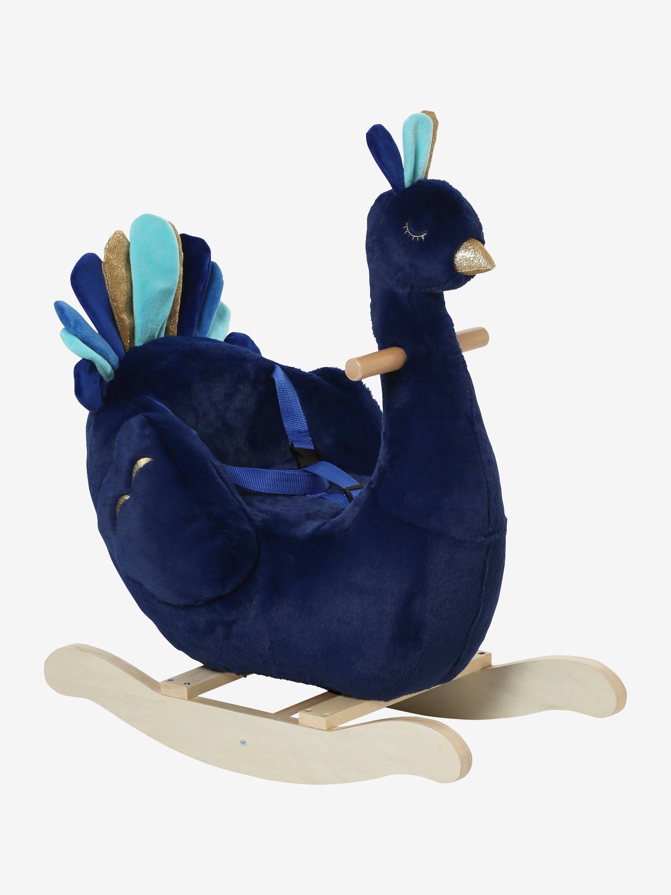Paon à bascule en bois FSC® bleu
