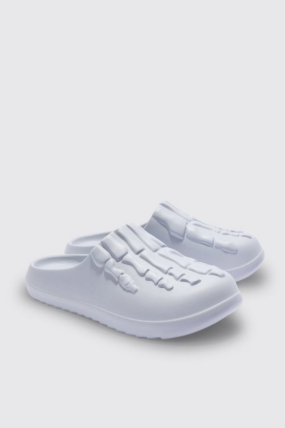 Perforierte Mules mit Skelett-Print