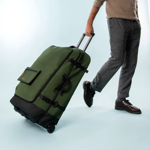 Soft-sided 2-wheel suitcase, large Coromandel leather, khaki