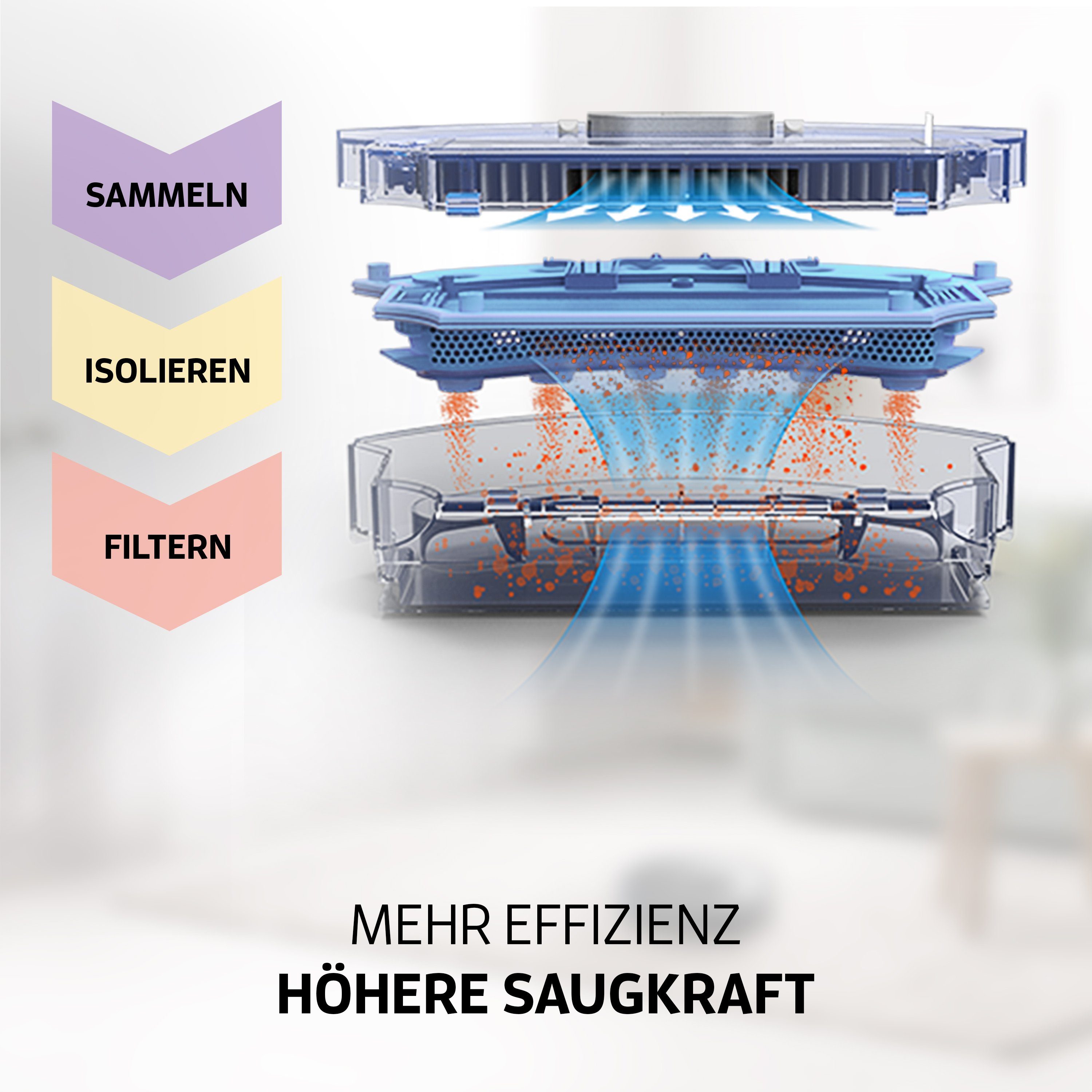 ZACO Nass-Trocken-Saugroboter A10, 22 W, Cellular Staubtank 450 ml, Saugroboter, Wischfunktion, Multi-Mapping, Allergiker, Tierhaar, leise
