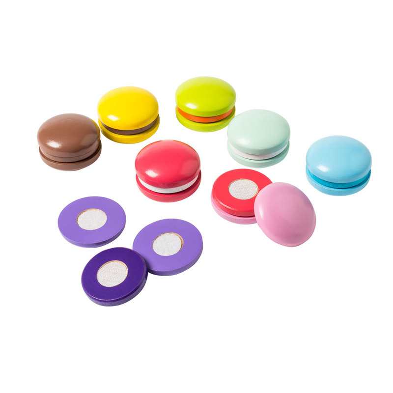 8 Macarons en bois à assembler Oxybul
