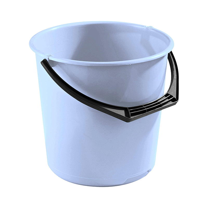 Plastbøtte 10 l sort/blå Eco