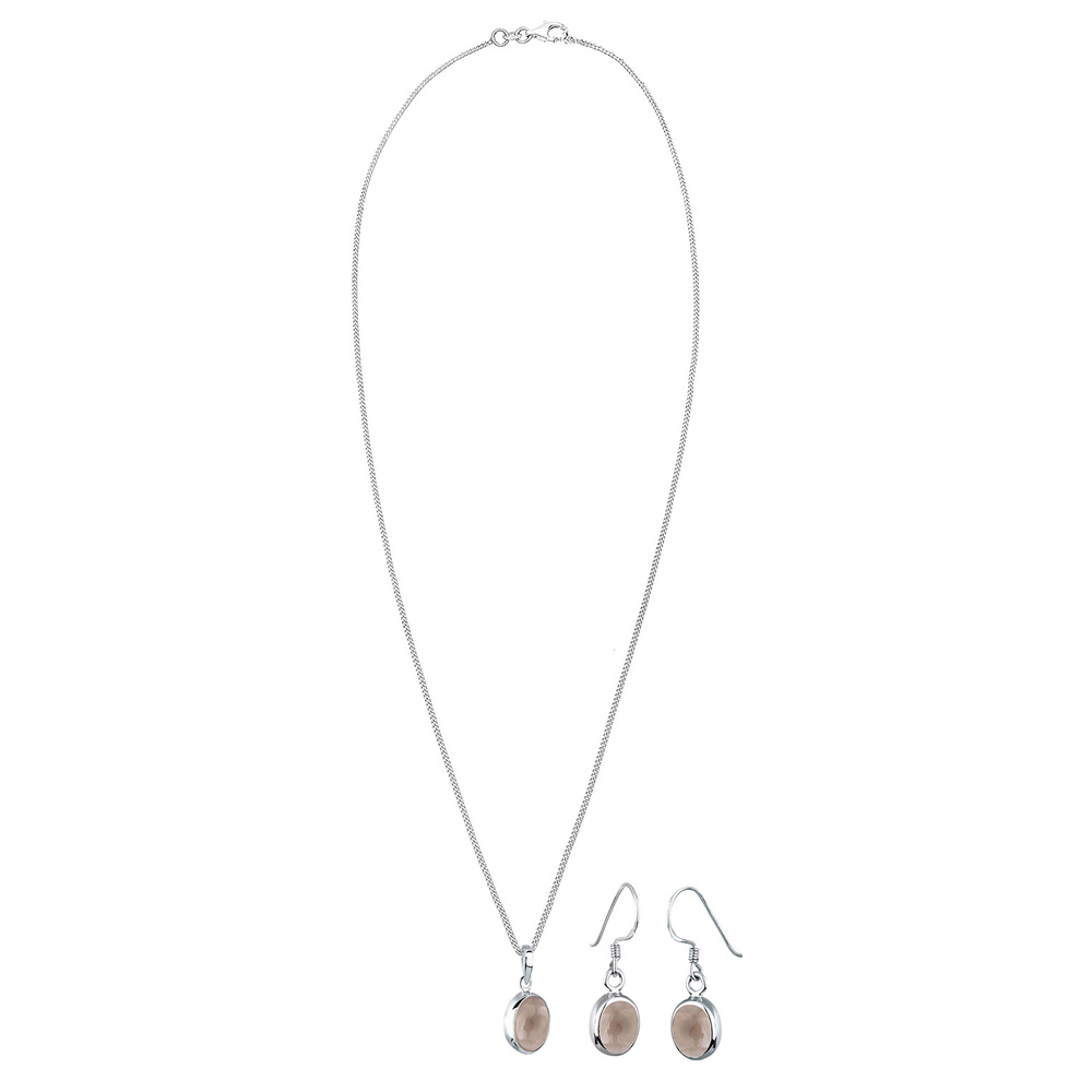 Elli Elli Ensemble de Bijoux Rauchquarz 925 Sterling Silber Bijoux