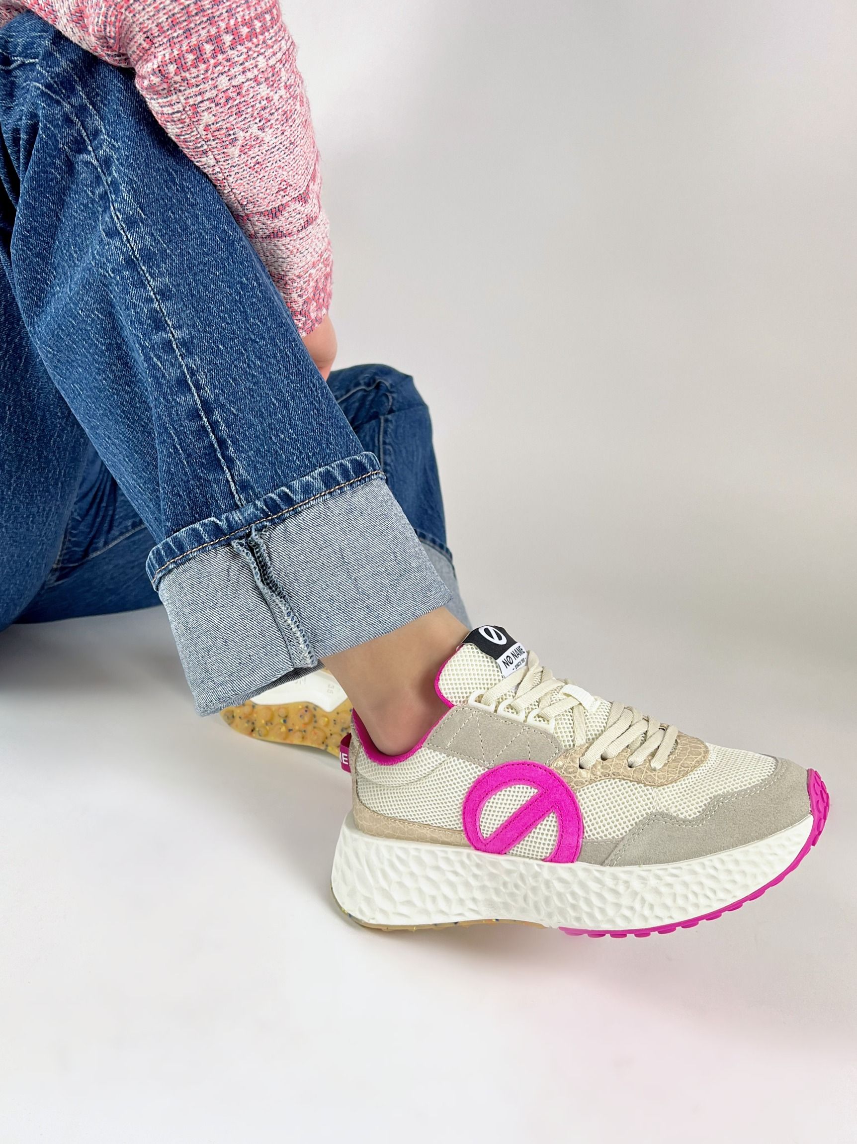 No Name  CARTER JOGGER - Crème Fuchsia
