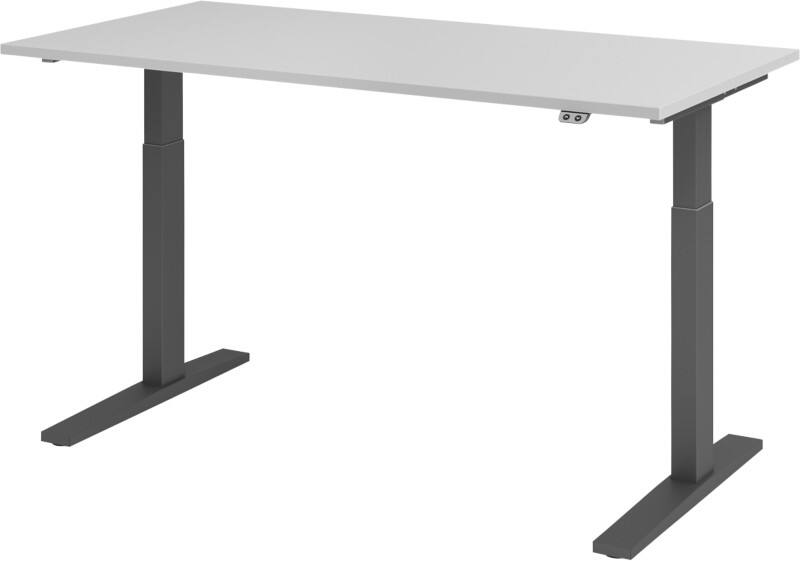 Hammerbacher Sitz-Stehschreibtisch VXMKA16/5/G Graphit, Grau 1.600 x 800 x 1.200 mm