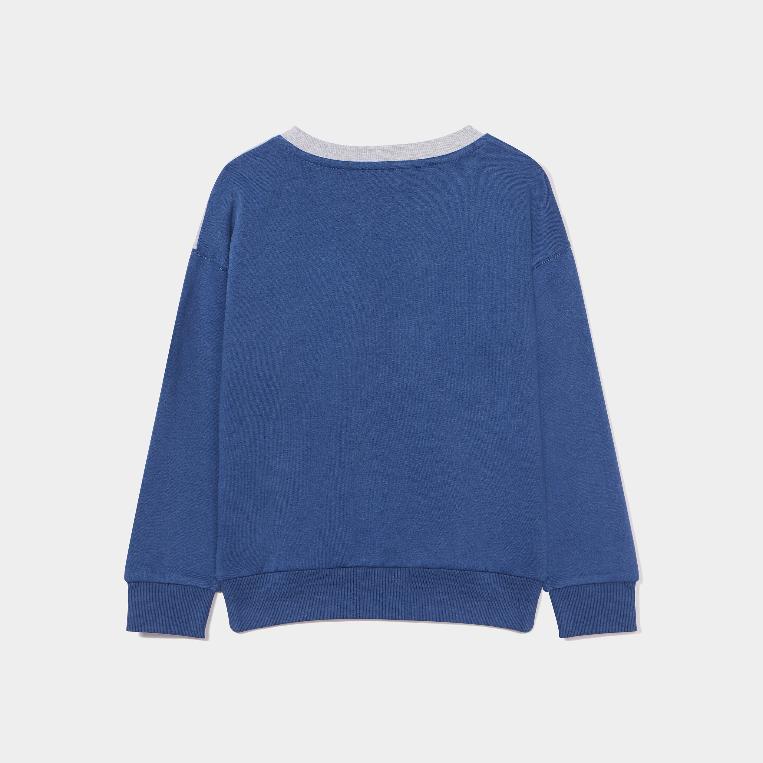 Sweat print col rond manches longues bleu foncé garçon | La Halle