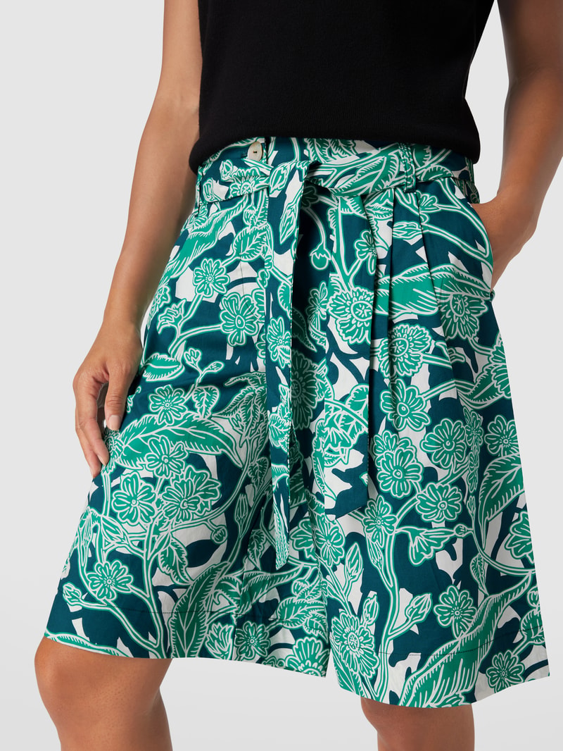 Shorts mit Allover-Muster in smaragdgrün