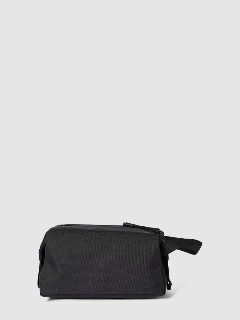 Kulturtasche mit Label-Patch Modell 'Toilet Kit' in schwarz