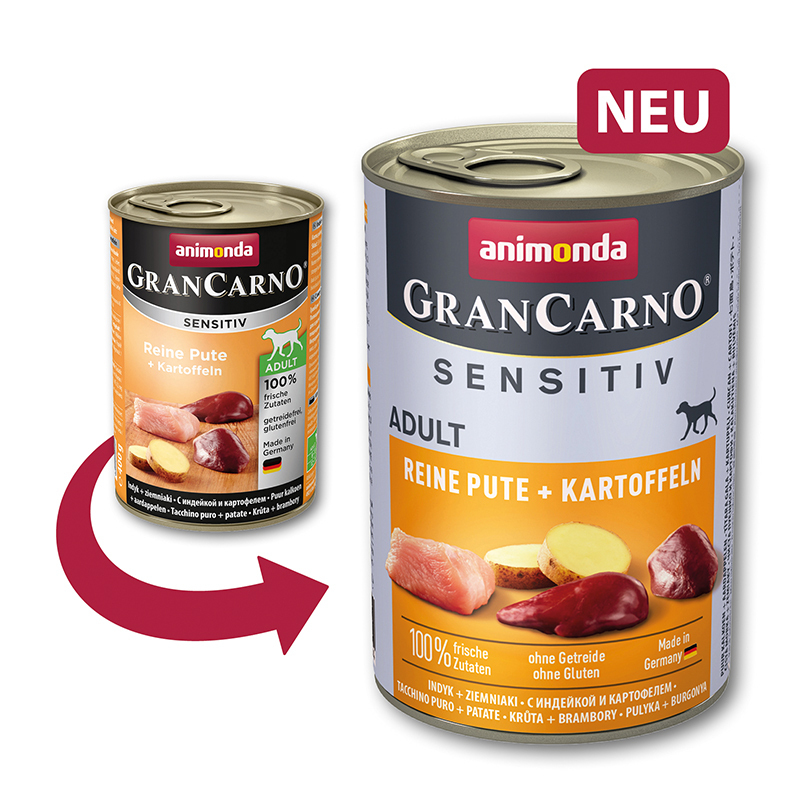 Animonda Hundenassfutter Animonda GranCarno Sensitiv Pute & Kartoffel 24x400 g