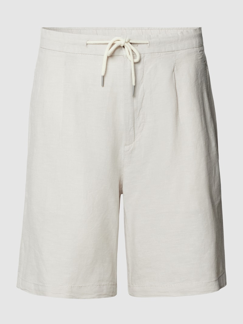 Shorts mit Bundfalten Modell 'alfonso' in ecru