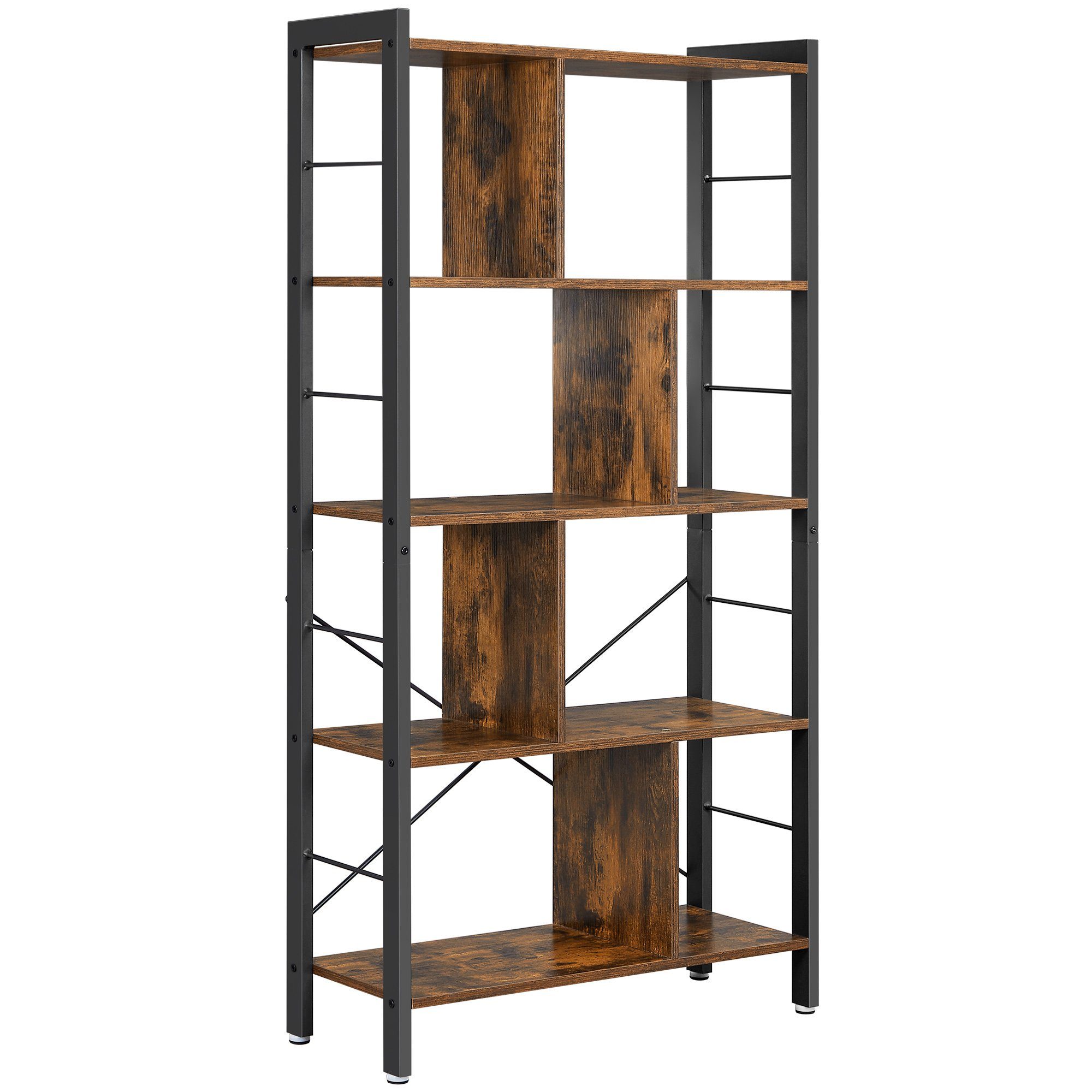 VASAGLE Bücherregal Standregal, Metallgestell, Arbeitszimmer