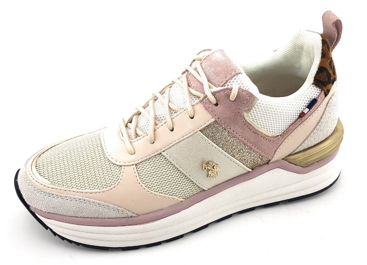 US Polo OPHRA003-LBE-PIN01 Weiß PIN 01 beige/pink
