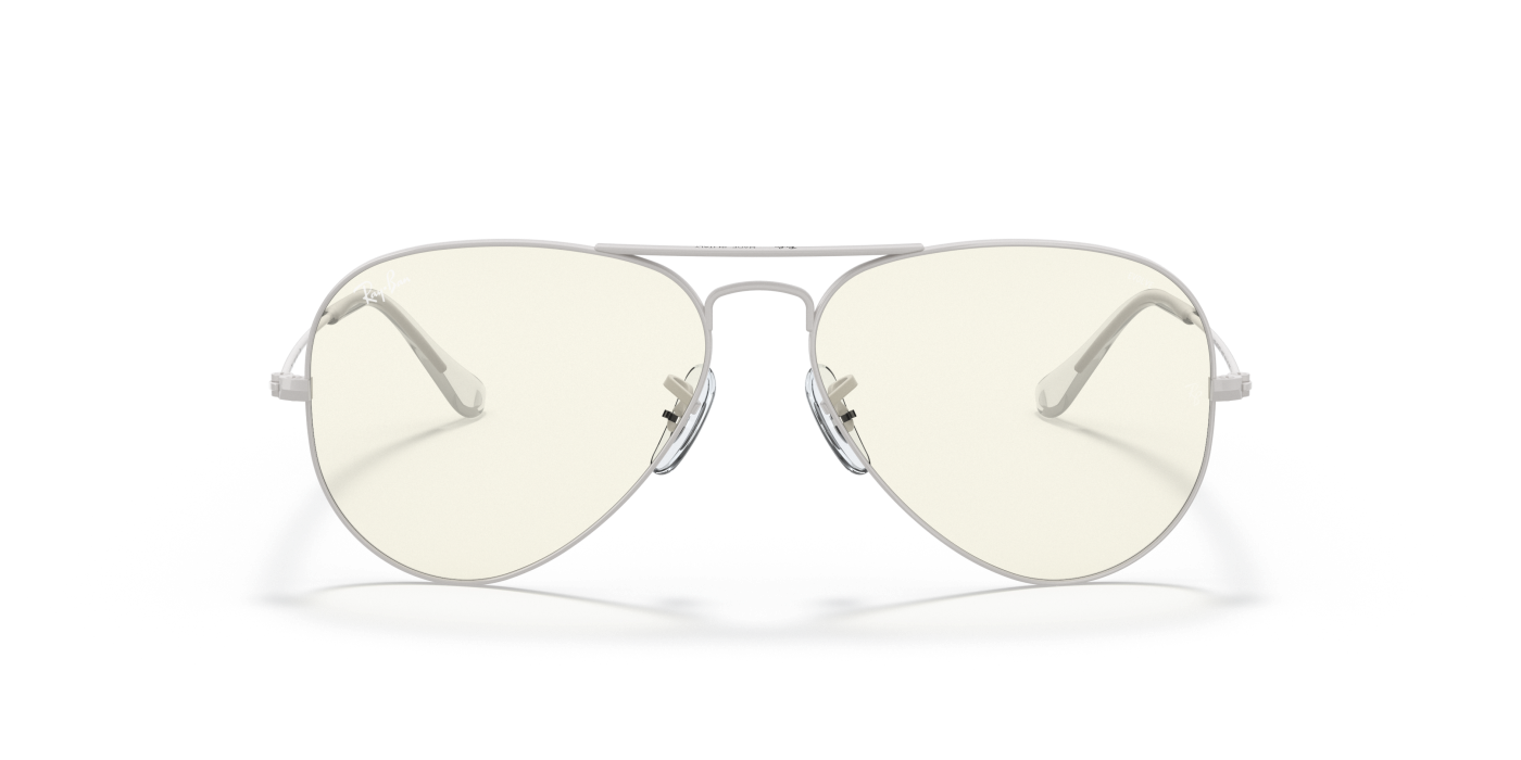 AVIATOR BLUE-LIGHT CLEAR EVOLVE - Gri deschis lucios