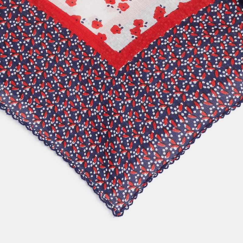 Foulard imprimé en popeline bleu fille