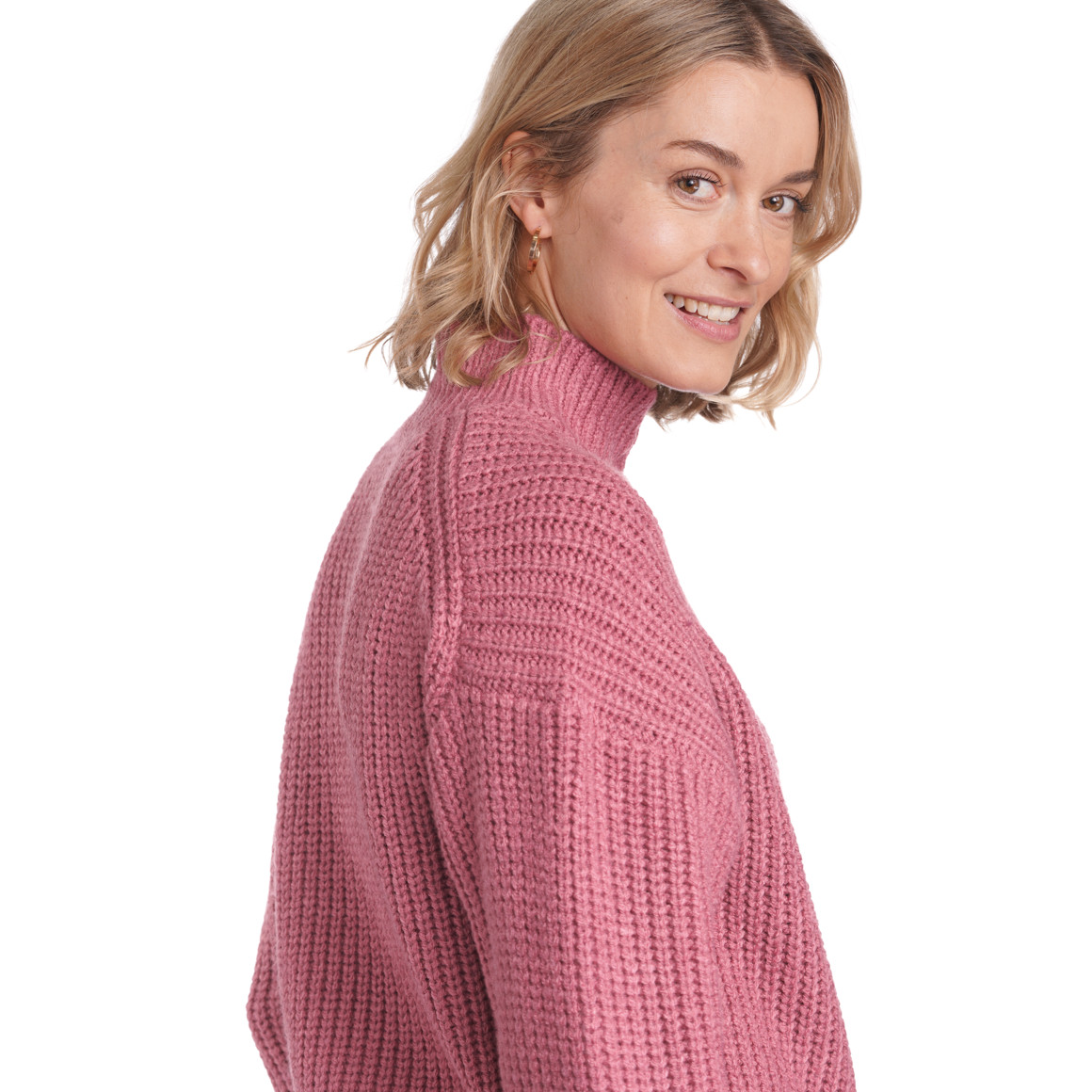 Damen Strickpullover mit Stehkragen