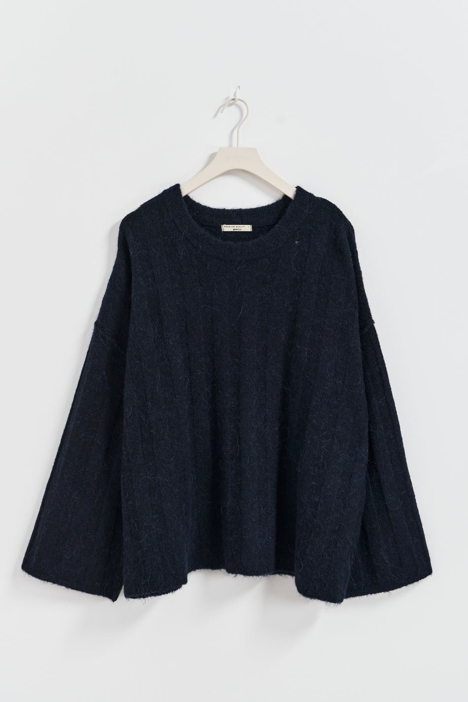 Wide rib knitted sweater