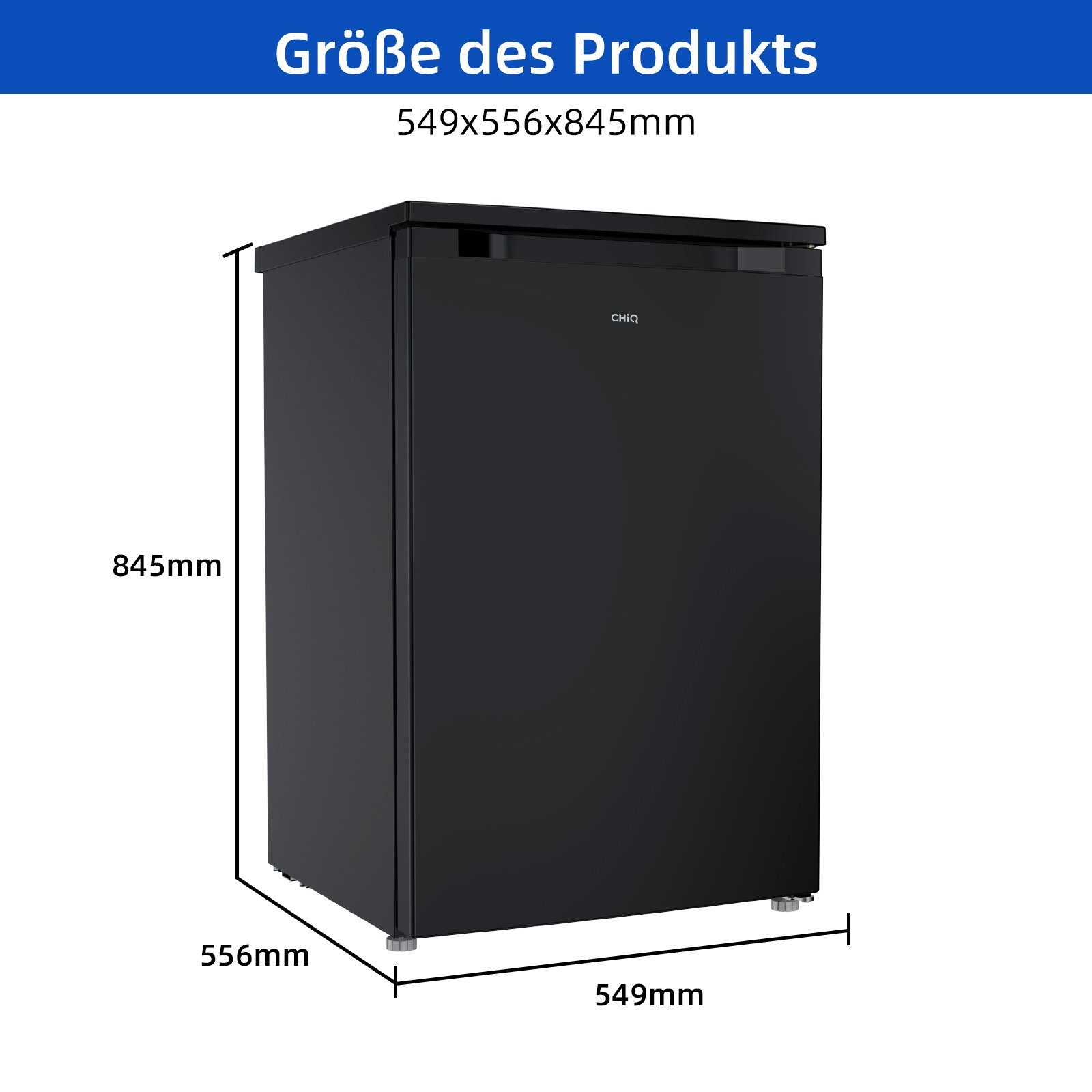 CHiQ Kühl-/Gefrierkombination CTT107BC, 88 cm hoch, 55 cm breit, 107L Kühlschrank,12 Jahre Garantie auf den Kompressor,Low-frost