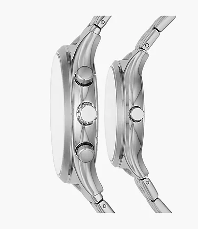Fossil Outlet Geschenkset Uhren Fenmore His and Hers Multifunktionswerk Edelstahl