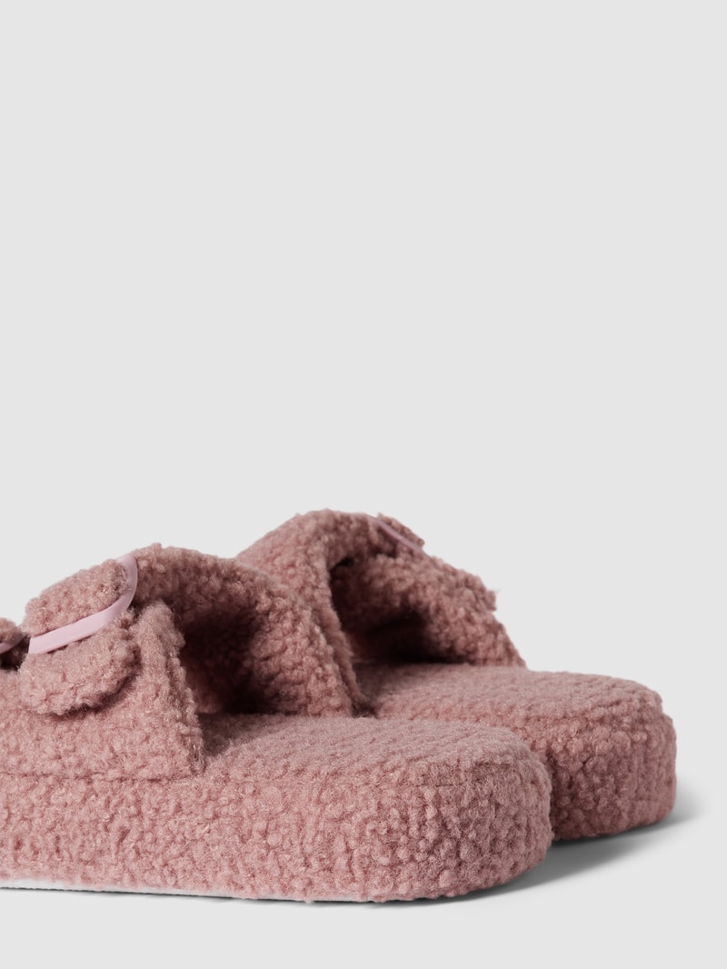 Hausschuhe aus Teddyfell in rosa