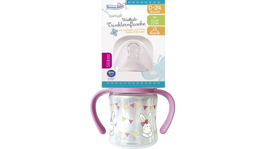 Beauty Baby Flasche Trinklern Weithals Motiv