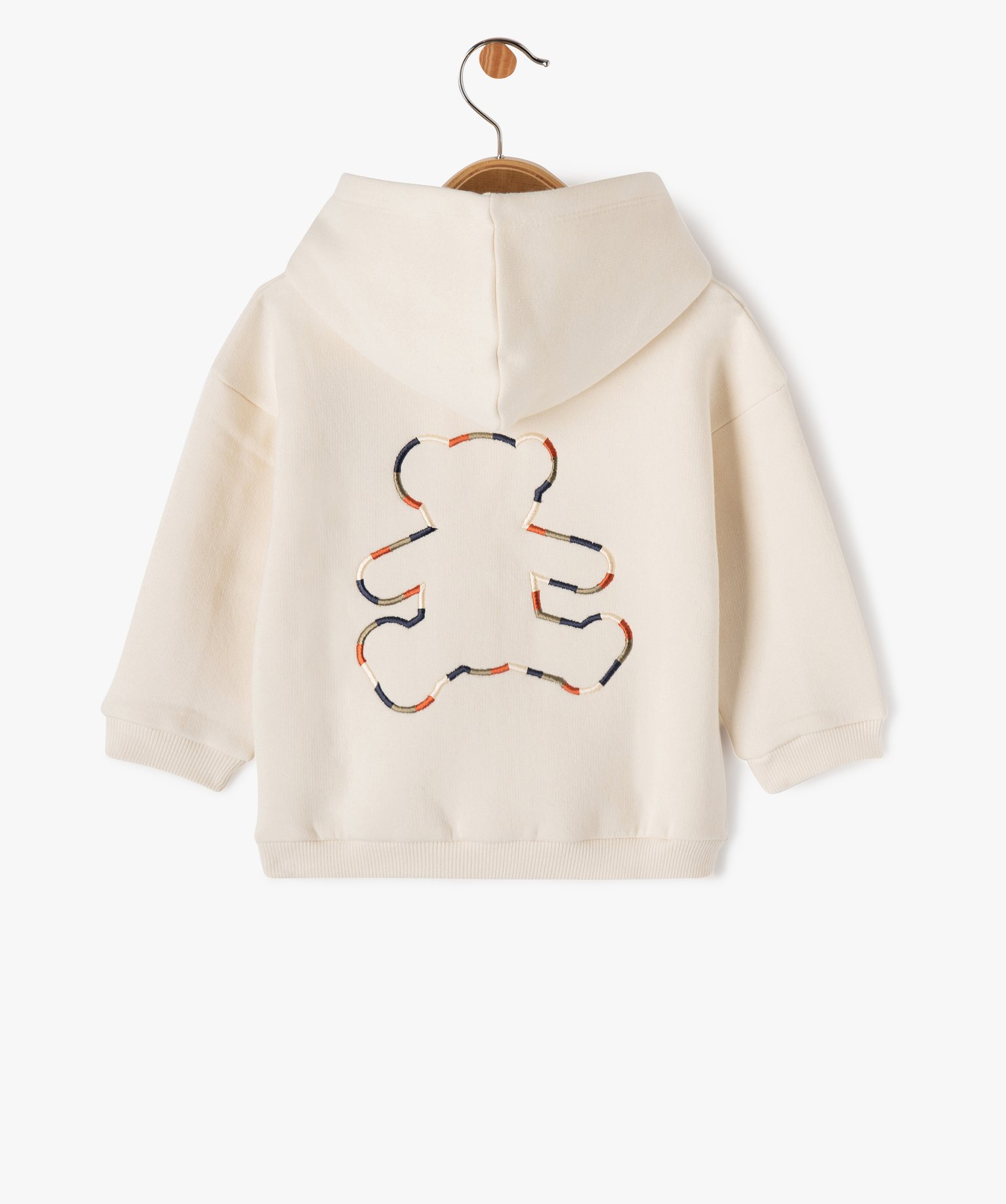 Sweat à capuche dos imprimé bébé Garçon - LuluCastagnette ecru | GEMO