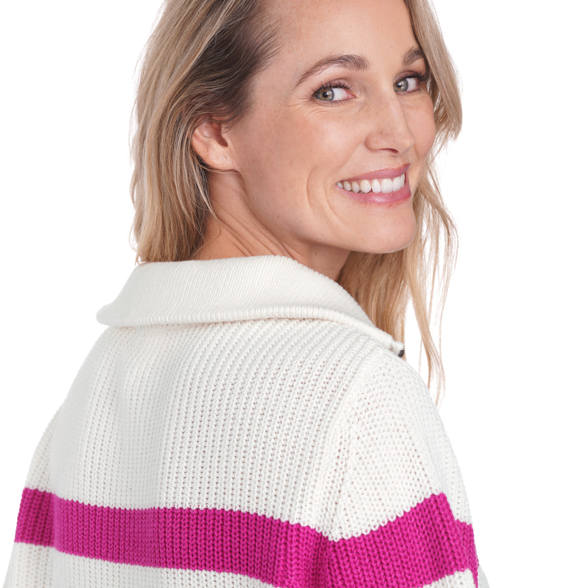 Damen Strickpullover mit Troyerkragen