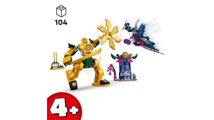 LEGO NINJAGO 71804 Arins Battle Mech, Ninja-Spielzeug mit Actionfiguren