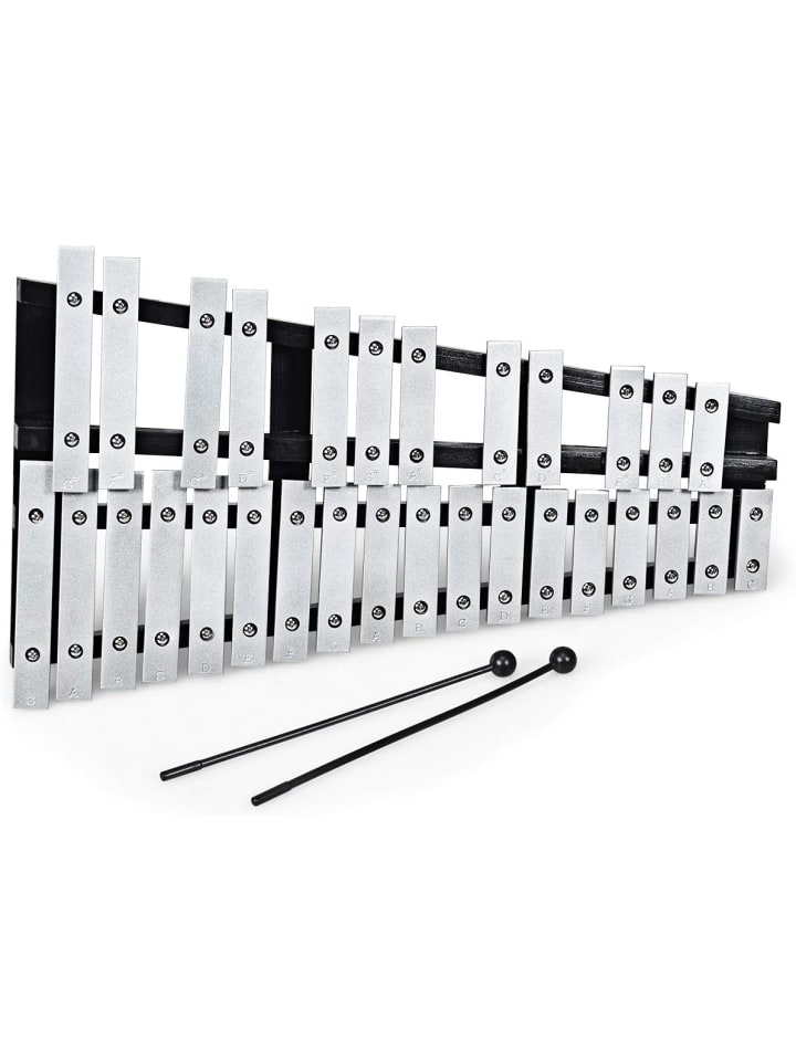 COSTWAY Xylophon 30 Noten in Silber günstig kaufen 56 cm