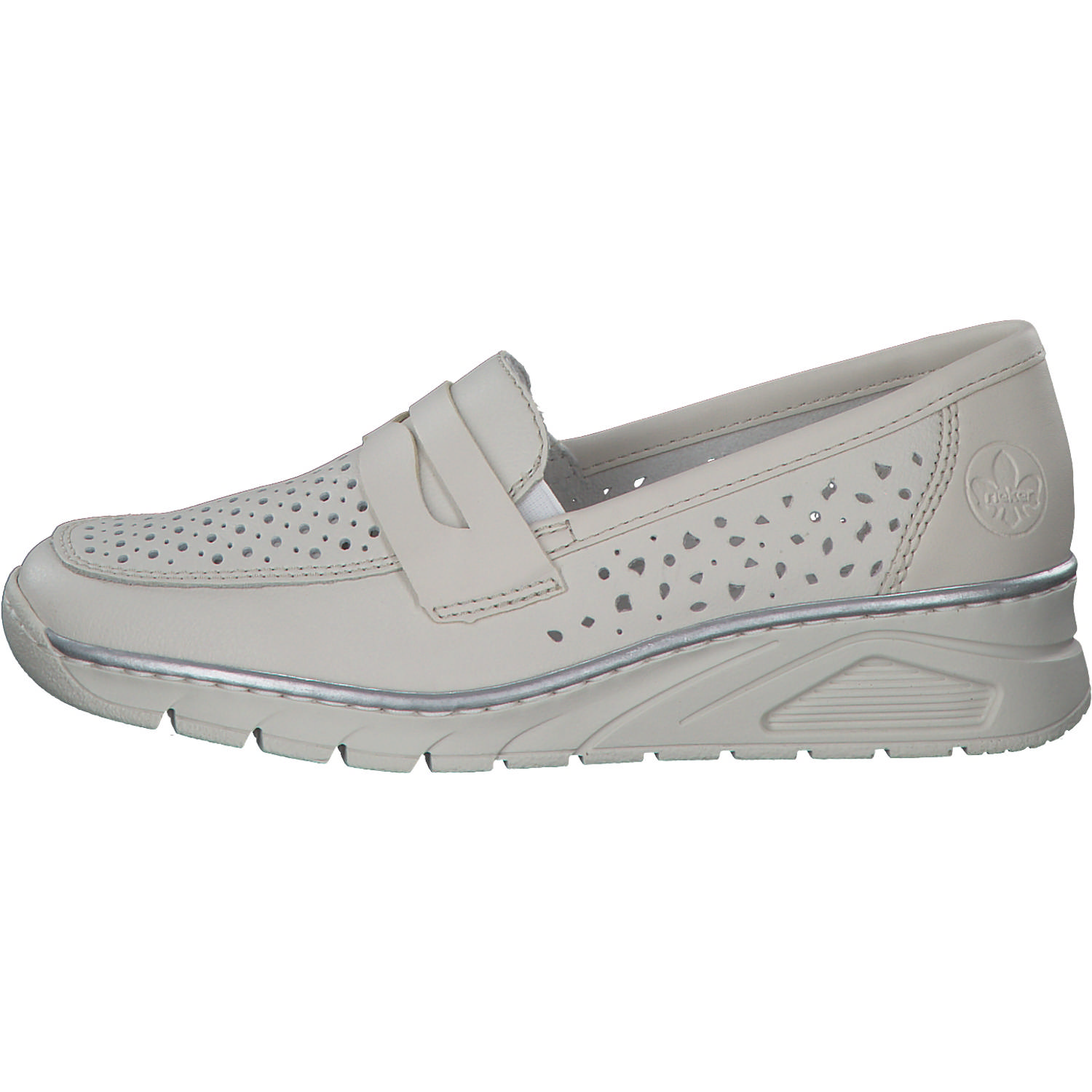 Rieker N3356, Slipper, Damen, offwhite/porzellan