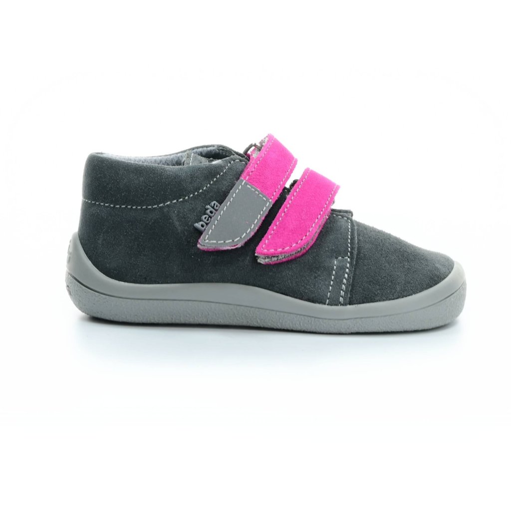 Beda Isabel mit Membran (BF 0001/W/M/FW) dunkelgraue Barfuß-Stiefeletten