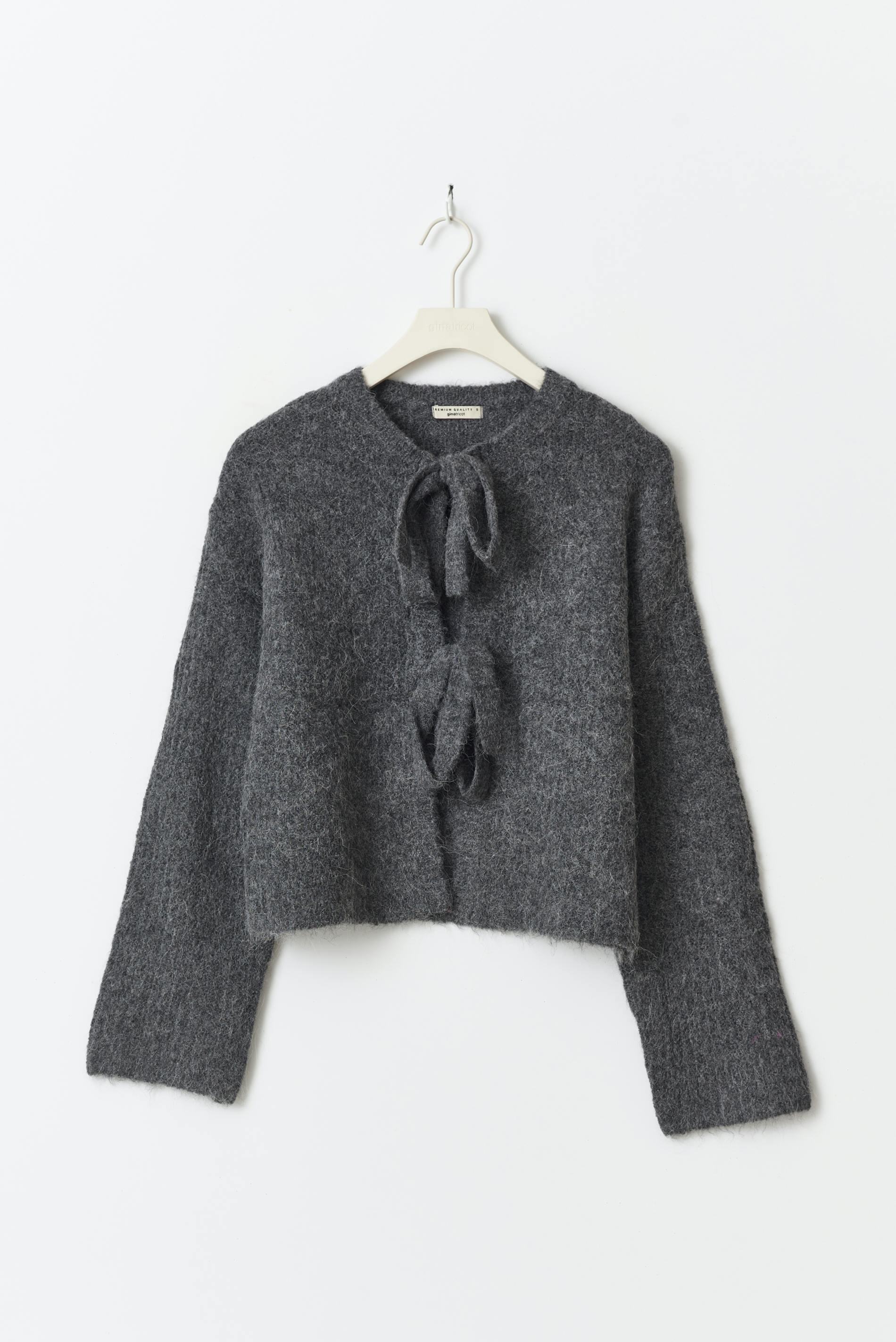 Knitted tie cardigan