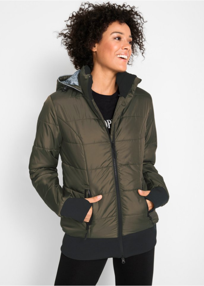 Outdoor-Steppjacke mit bedrucktem Futter
