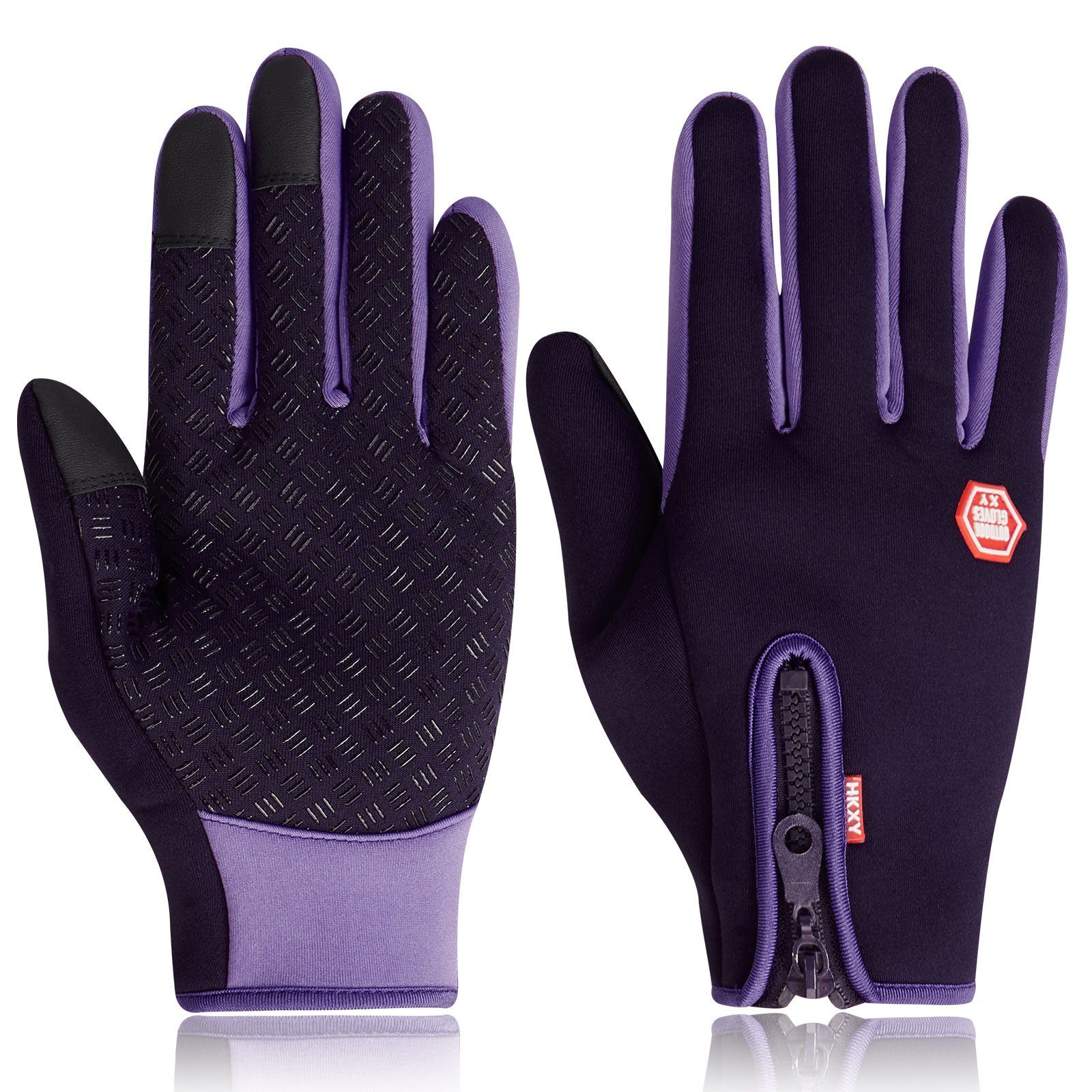 Sunicol Fleecehandschuhe Herren Damen Winter Outdoor Thermo Warm Touchscreen Handschuhe (1 Paar Touchscreen Handschuhe) rutschfestem Design