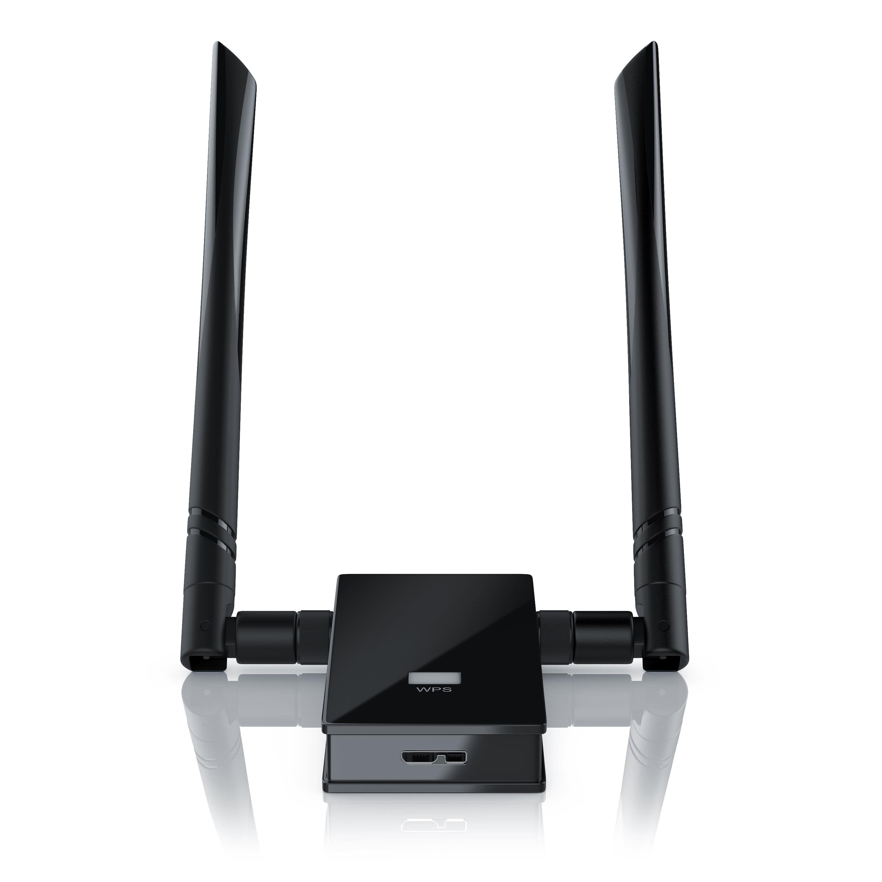 Aplic WLAN-Dongle, Netzwerkadapter 2x Antennen USB3.0 Wifi AC1200 Adapter 2,4 + 5GHz