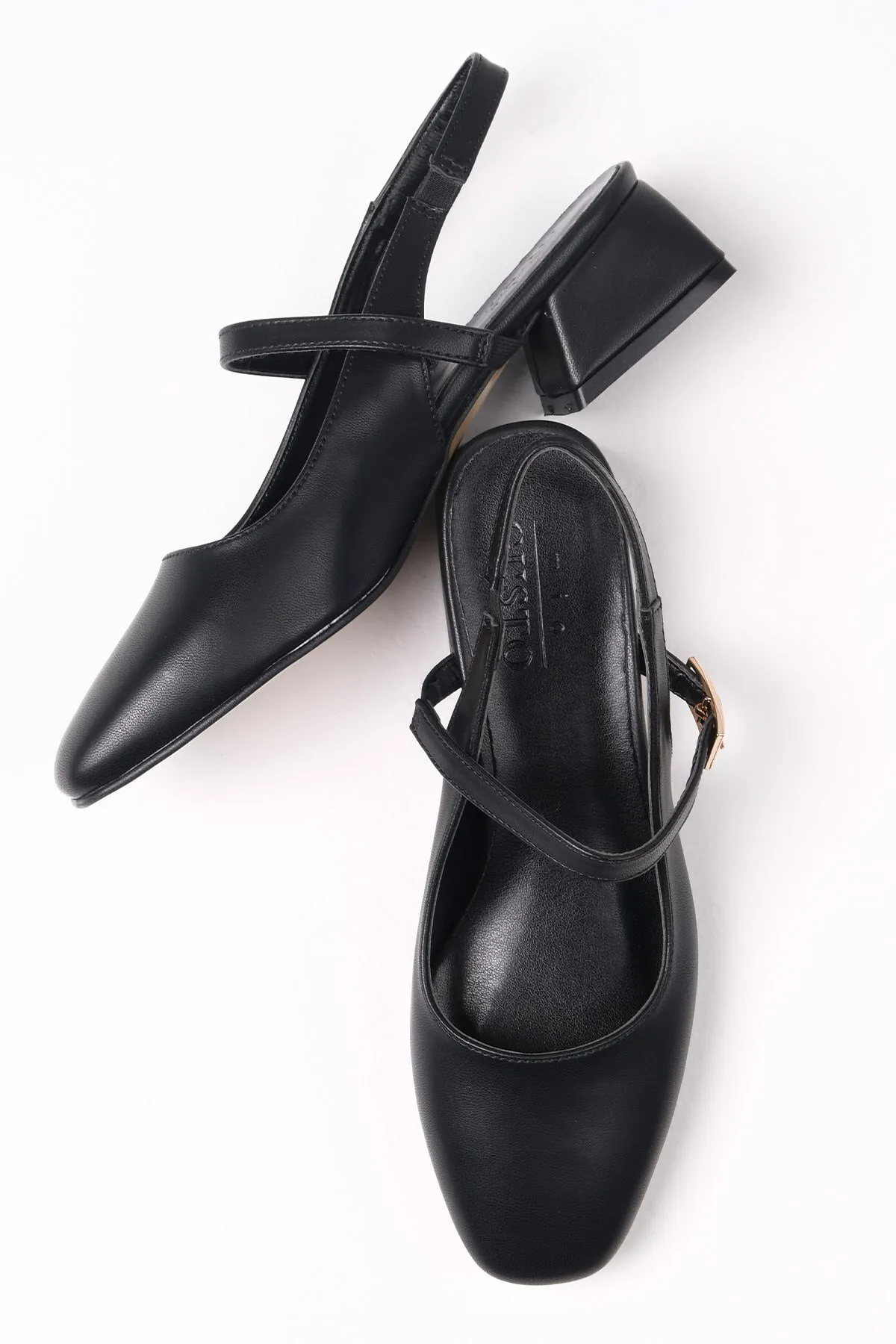Mio Gusto  Ella Damen-Schuhe mit niedrigem Absatz und offenem Rücken in Schwarz