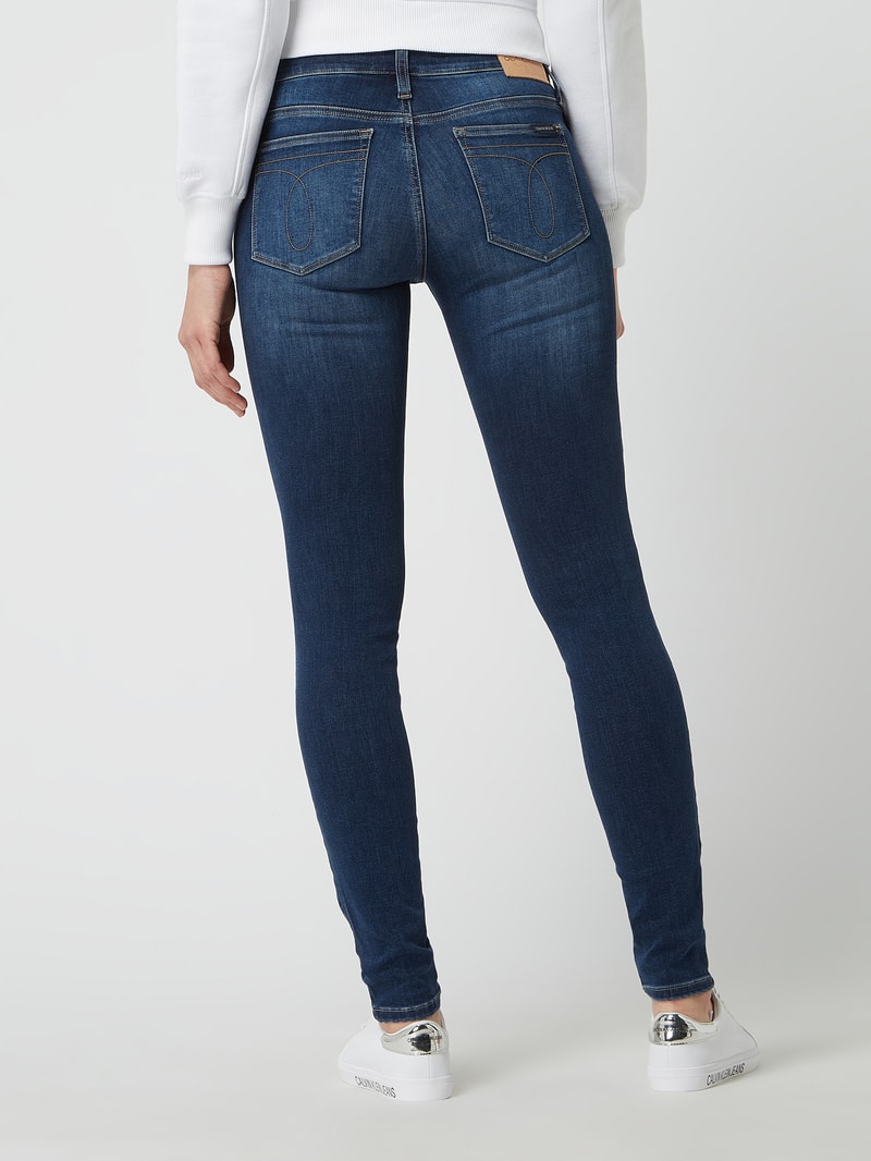 Skinny Fit Mid Rise Jeans mit Stretch-Anteil  in jeans meliert