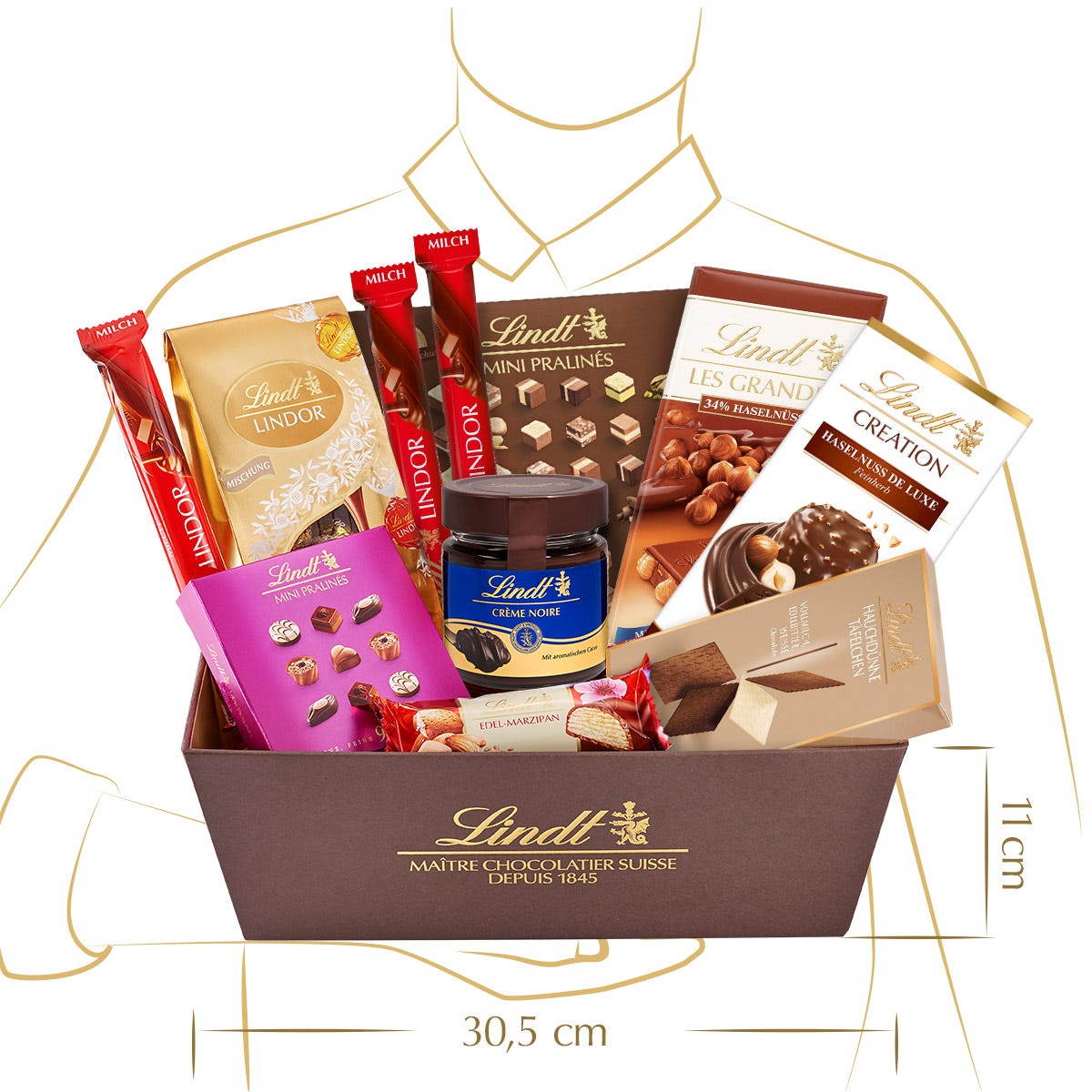 Lindt Klassiker Geschenkkorb, 1155g